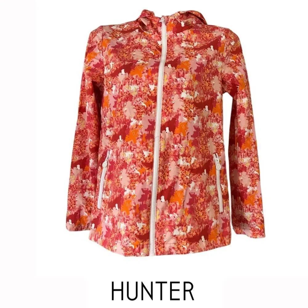HUNTER rain coat jacket zippered with pockets size Large kids
